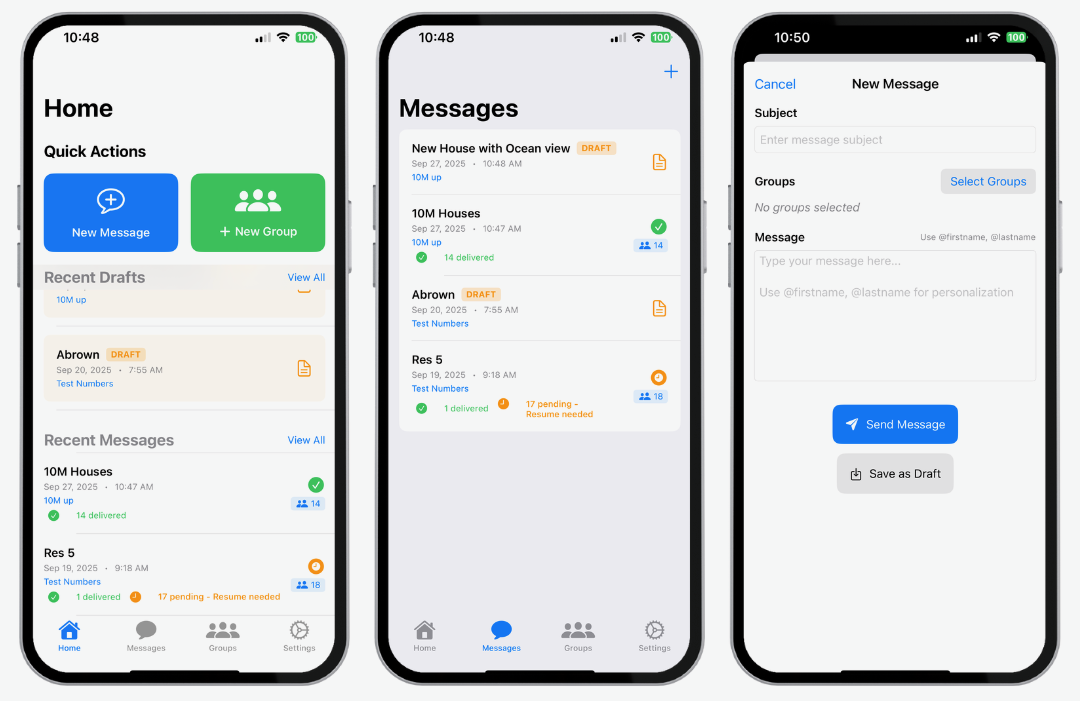 BatchSMS Screenshot 1