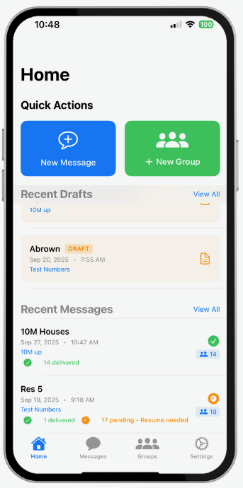 BatchSMS Screenshot 2